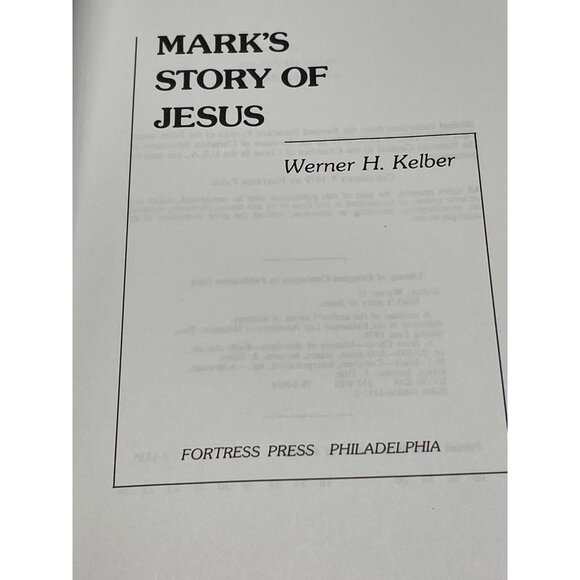 Mark's Story of Jesus Werner Kelber 1979 Fortress Press paperback book READ - Picture 3 of 5